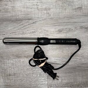 NUME 1.26" Magic Curling Wand Iron Model #HB212 Black/Silver Tested & Works NICE